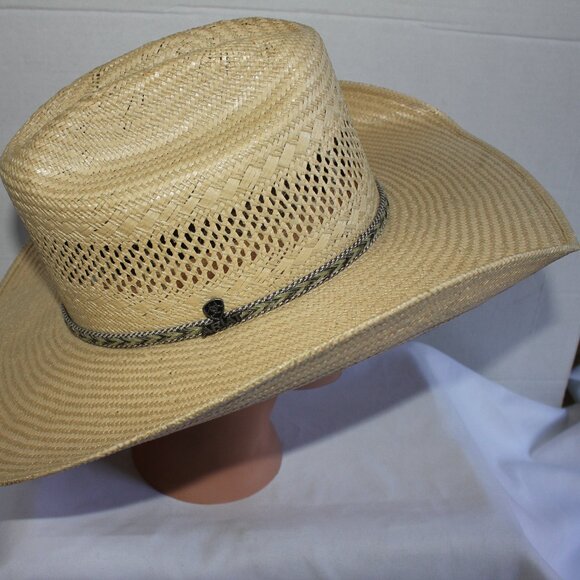 Ariat Men's 10-10 Straw Twisted Weave Cowboy Hat Size 7 1/8 # A73150 - Picture 3 of 16